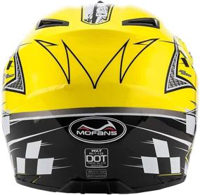 img 1 attached to 🍋 Adult Lemon Yellow MotorFansClub Medium Full Face Helmet - Off-Road Dirt Bike Motorcycle Modular Helmets with Flip Up Visor and Sun Shield