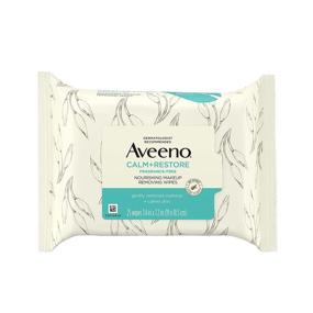 img 4 attached to 🌿 Aveeno Calm + Restore Nourishing Makeup Remover Face Wipes: 100% Plant-Based Cloth, Fragrance-Free Towelettes with Oat Extract & Calming Feverfew - Hypoallergenic (25 ct)