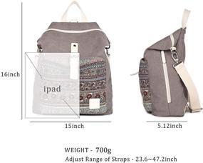 img 2 attached to Stylish & Practical: Lanpet Women's Canvas Vintage Backpack Purse