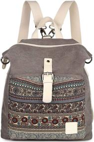 img 4 attached to Stylish & Practical: Lanpet Women's Canvas Vintage Backpack Purse