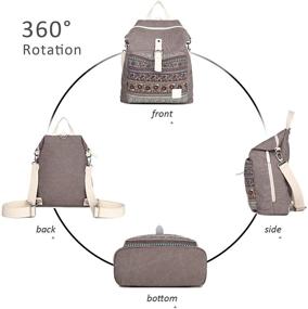 img 1 attached to Stylish & Practical: Lanpet Women's Canvas Vintage Backpack Purse