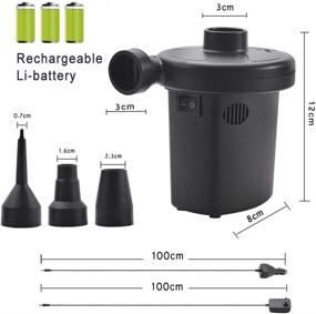 img 1 attached to 🔌 Lihebcen Rechargeable Electric Air Pump: Portable Inflator & Deflator for Air Beds, Mattresses, Pool Toys & Inflatable - Includes 3 Nozzles