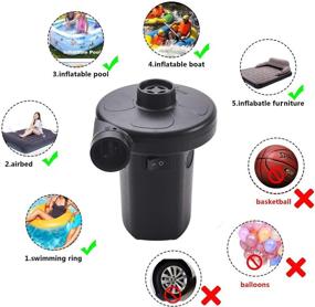 img 2 attached to 🔌 Lihebcen Rechargeable Electric Air Pump: Portable Inflator & Deflator for Air Beds, Mattresses, Pool Toys & Inflatable - Includes 3 Nozzles