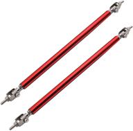 🔧 universal 7.87" red adjustable front bumper lip splitter strut rod tie support bars - set of 2 replacement pieces logo