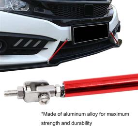 img 2 attached to 🔧 Universal 7.87" Red Adjustable Front Bumper Lip Splitter Strut Rod Tie Support Bars - Set of 2 Replacement Pieces