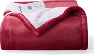 🔥 bedsure heated blanket electric throw: soft christmas fleece blanket with 5 heat settings and timer - machine washable heating blanket throw (50×60, red) logo