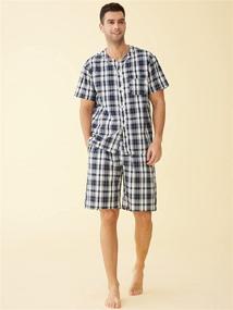 img 3 attached to 👖 NavyWhite Men's Clothing: Latuza's Stylish Summer Cotton Pajamas for Ultimate Comfort