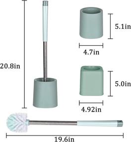 img 3 attached to 🚽 Bathroom Toilet Brush and Holder Set - Wall Mounted, Green Nordic, 2-Pack