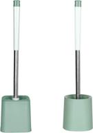 🚽 bathroom toilet brush and holder set - wall mounted, green nordic, 2-pack logo