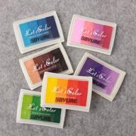 sbyure rainbow ink pad, 6 pcs stamp ink pads diy multicolor craft stamp pad rainbow finger ink pad for stamps - all ages, 24 colors logo