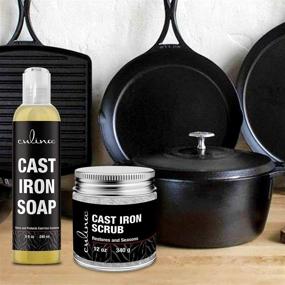 img 3 attached to 🔧 Culina Cast Iron Cleaning Set: Restoring Scrub & Cleaning Soap - Ultimate Solution for Care, Washing, and Restoring - 100% Plant-Based Formula, Ideal for Cast Iron Cookware, Skillets, Pans, and Grills!