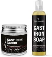 🔧 culina cast iron cleaning set: restoring scrub & cleaning soap - ultimate solution for care, washing, and restoring - 100% plant-based formula, ideal for cast iron cookware, skillets, pans, and grills! logo