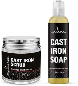 img 4 attached to 🔧 Culina Cast Iron Cleaning Set: Restoring Scrub & Cleaning Soap - Ultimate Solution for Care, Washing, and Restoring - 100% Plant-Based Formula, Ideal for Cast Iron Cookware, Skillets, Pans, and Grills!