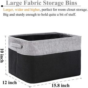 img 3 attached to 📦 Large Closet Storage Baskets - Foldable Fabric Storage Bins, Set of 3, 15.8 L x 12 W x 10 H Inches