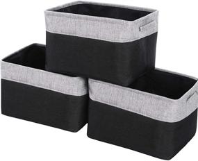 img 4 attached to 📦 Large Closet Storage Baskets - Foldable Fabric Storage Bins, Set of 3, 15.8 L x 12 W x 10 H Inches