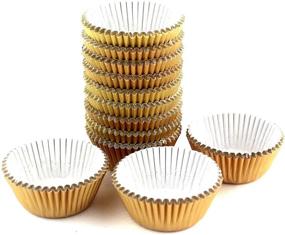 img 3 attached to 🧁 Eoonfirst Mini Foil Metallic Cupcake Liners Muffin Paper Baking Cups in Gold - Pack of 300