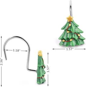 img 2 attached to 🎄 Premium Christmas Tree Shower Curtain Hooks: 12 Anti-Rust Xmas Winter Rings for Festive Bathroom Decor