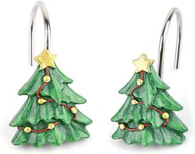 img 1 attached to 🎄 Premium Christmas Tree Shower Curtain Hooks: 12 Anti-Rust Xmas Winter Rings for Festive Bathroom Decor