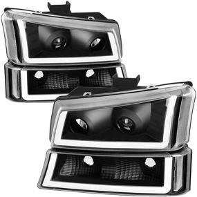 img 4 attached to 🚗 AUTOSAVER88 Projector Headlight Assembly kit for 2003-2006 Avalanche Silverado 1500 2500 3500/2007 Silverado Classic, Black Housing with Clear Reflector