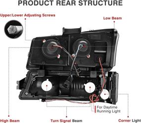 img 2 attached to 🚗 AUTOSAVER88 Projector Headlight Assembly kit for 2003-2006 Avalanche Silverado 1500 2500 3500/2007 Silverado Classic, Black Housing with Clear Reflector
