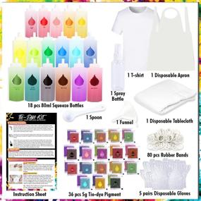 img 1 attached to Zoncolor Easy Tie Dye Kit - 18 Colors DIY Craft &amp; Arts Set for One-Step Fabric Tye Dye - Includes All Tools-in-Box, Clothes, Rubber Bands, Textile Rainbow Paint Decor Toys - Ideal for Kids, Adults, Gift, Party Project