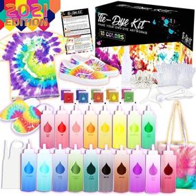 img 4 attached to Zoncolor Easy Tie Dye Kit - 18 Colors DIY Craft &amp; Arts Set for One-Step Fabric Tye Dye - Includes All Tools-in-Box, Clothes, Rubber Bands, Textile Rainbow Paint Decor Toys - Ideal for Kids, Adults, Gift, Party Project