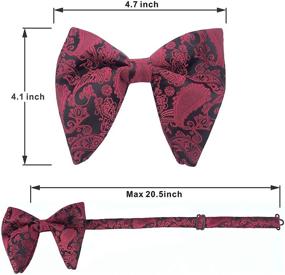 img 1 attached to Pre Tied Paisley Bowtie Oversized Cufflinks Men's Accessories