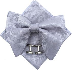 img 4 attached to Pre Tied Paisley Bowtie Oversized Cufflinks Men's Accessories