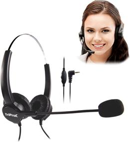img 4 attached to 🎧 Binaural DC 2.5MM Telephone Headset - Compatible with Jabra, Cisco, Polycom, Panasonic - Ideal for Landline Phones