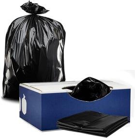 img 3 attached to 🔒 Strong and Reliable: Plasticplace Contractor Trash 42 Gallon, 3.0 Mil, Black Heavy Duty Garbage Bag, 33” x 48” (50 Count)