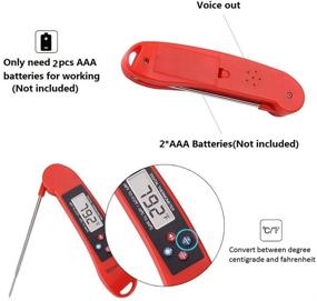 img 1 attached to 🌡️ Red Brinonac Digital Food Thermometer - Instant Read Meat Thermometer with Backlight, Calibration for Smoker, Kitchen, Oven, Outdoor Cooking, BBQ Grill