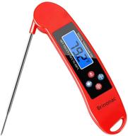 🌡️ red brinonac digital food thermometer - instant read meat thermometer with backlight, calibration for smoker, kitchen, oven, outdoor cooking, bbq grill logo