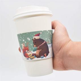 img 1 attached to 🎅 Pack of 40 Christmas Coffee Cup Sleeves for 12oz-20oz Cups | 5 Custom Xmas Designs | Ideal for Hot Cocoa, Coffee, Tea, Cold Beverages