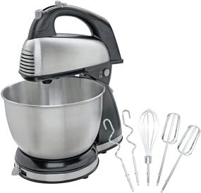 img 4 attached to 🔌 Hamilton Beach Classic Stand and Hand Mixer - 4 Quarts, 6 Speeds, QuickBurst, Bowl Rest - 290W Peak Power - Black and Stainless