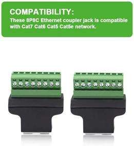 img 1 attached to 💻 Poyiccot RJ45 Screw Terminal Adaptor Connector - 2 pack, Female Jack to 8 Pin Screw Terminal for Cat7 Cat6 Cat5 Cat5e Ethernet Extender, CCTV, DVR Network Adapter