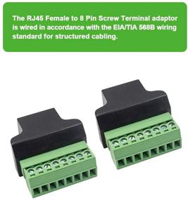 img 2 attached to 💻 Poyiccot RJ45 Screw Terminal Adaptor Connector - 2 pack, Female Jack to 8 Pin Screw Terminal for Cat7 Cat6 Cat5 Cat5e Ethernet Extender, CCTV, DVR Network Adapter