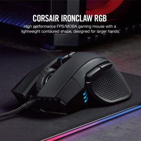 img 3 attached to 🖱️ Корсар Ironclaw RGB - Идеальная игровая мышь для FPS и MOBA с оптическим сенсором 18 000 DPI - Подсветка RGB LED, черный