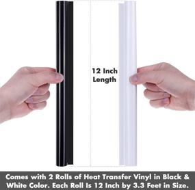 img 3 attached to Selizo Heat Transfer Vinyl: 2 Rolls Black and White HTV Iron on Vinyl 👕 for T-Shirts, Hats, Clothing - Compatible with Cricut, Cameo, Heat Press Machines, Sublimation (12x3.3ft Per Roll)