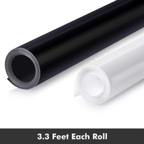 img 1 attached to Selizo Heat Transfer Vinyl: 2 Rolls Black and White HTV Iron on Vinyl 👕 for T-Shirts, Hats, Clothing - Compatible with Cricut, Cameo, Heat Press Machines, Sublimation (12x3.3ft Per Roll)