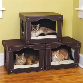 img 1 attached to Stylish and Functional: Mr. 🐱 Herzher's Decorative Cat Hut in Espresso Finish