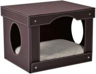 stylish and functional: mr. 🐱 herzher's decorative cat hut in espresso finish logo