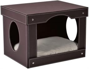 img 4 attached to Stylish and Functional: Mr. 🐱 Herzher's Decorative Cat Hut in Espresso Finish