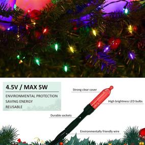 img 3 attached to 🎄 BLOOMWIN 100 LED Christmas String Lights: Battery Operated Multicolor Fairy Lights for Christmas Tree - 32.8ft Waterproof & 8 Modes - Ideal Decorations for Party