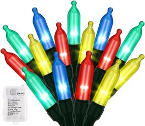 img 4 attached to 🎄 BLOOMWIN 100 LED Christmas String Lights: Battery Operated Multicolor Fairy Lights for Christmas Tree - 32.8ft Waterproof & 8 Modes - Ideal Decorations for Party