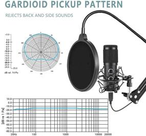 img 1 attached to 🎙️ Top-notch 2021 Upgraded USB Microphone for Gaming, Podcast, and Live Streaming on PC - Mic Studio Bundle with Adjustable Arm Stand, Plug & Play Design - Fits Windows & Mac, Black