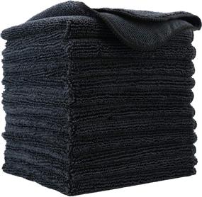 img 4 attached to 🧺 Polyte Premium Microfiber Cleaning Cloth,12x12 inches, Pack of 12 (Black)