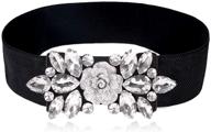💎 dorchid women retro belts: elegant rhinestone cummerbunds with floral crystal interlocking waistband - stretch belt for fashionable females logo
