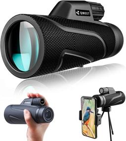 img 4 attached to 🔭 QMEET 12x42 Monocular Telescope with Smartphone Holder &amp; Tripod - High Power BAK4 Prism, Waterproof Fog HD Monocular Scope for Bird Watching, Hunting, Camping, Traveling, Hiking, Concerts