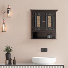 img 3 attached to 🚽 Windsor Detachable Dark Espresso Bathroom Cabinet - Teamson Home