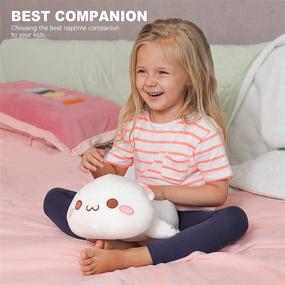 img 1 attached to White A, 12-Inch Anime Cat Plush Pillow: Cute Kitten Stuffed Animal Toy for Kids